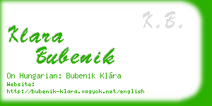 klara bubenik business card